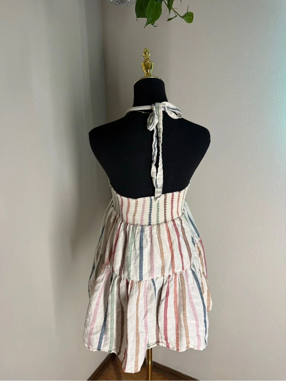 American Eagle Striped Halter Dress